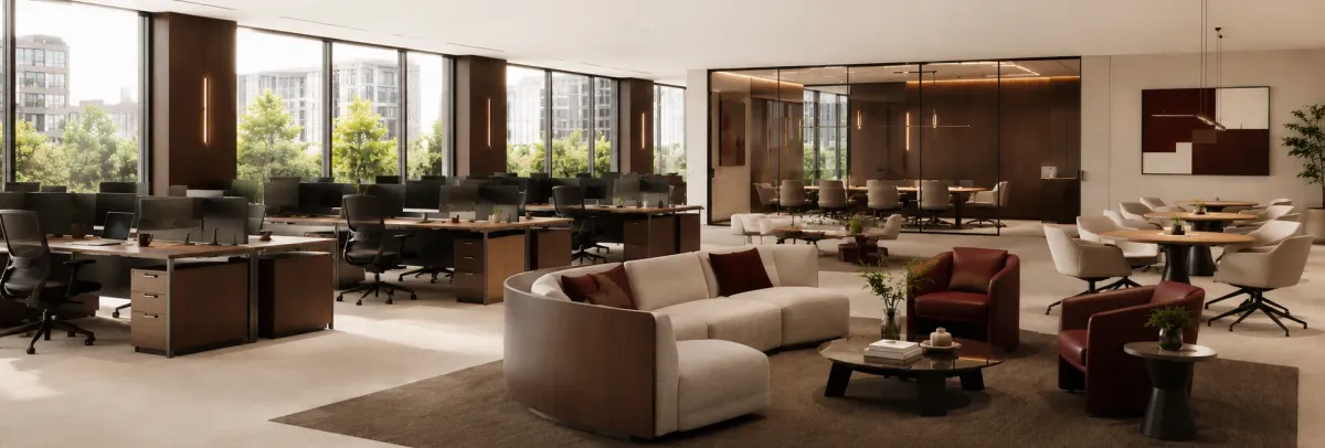 A bespoke executive desk and cabin setup