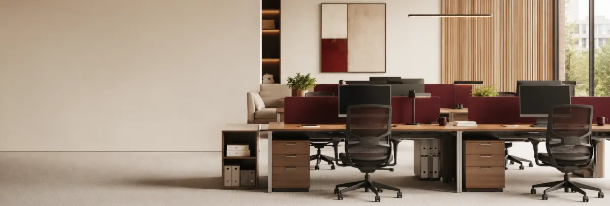 A complete office fit-out with a boardroom table
