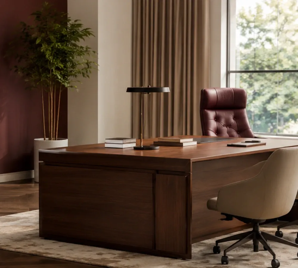 Modern workstations in a bright office