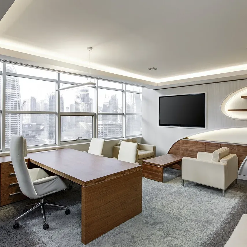 Corporate office fit-out with workstations and cabins