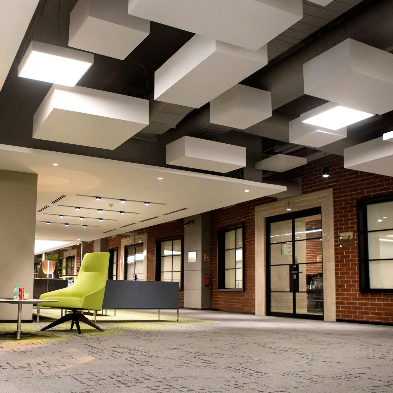 Government office interior with desks and storage